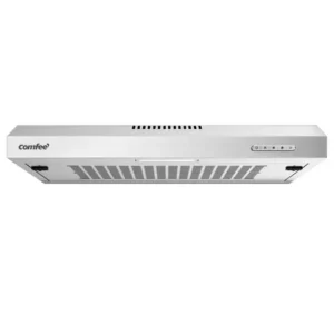 Comfee SLIF17SS-60 hotte de sous plan 60 cm avec éclairage LED, débit d’air 200 m³/h, 2 modes d’extraction - 3 vitesses, acier inoxydable brossé [Classe énergétique B]