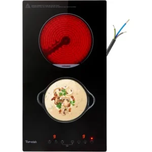 Topwish Plaque vitrocéramique encastrable 2 foyers - 29 cm