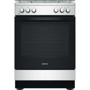 INDESIT IS67M5KCX Cuisinière à gaz avec 4 brûleurs et four en acier inoxydable