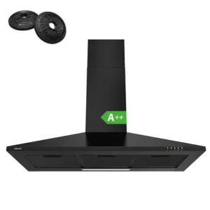 CIARRA Hotte murale 90 cm, puissance d'aspiration 370 m³/h, finition noire