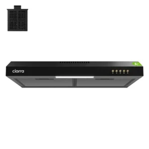 Ciarra Hotte aspirante Slimline pour montage sous meuble noir - 60 cm